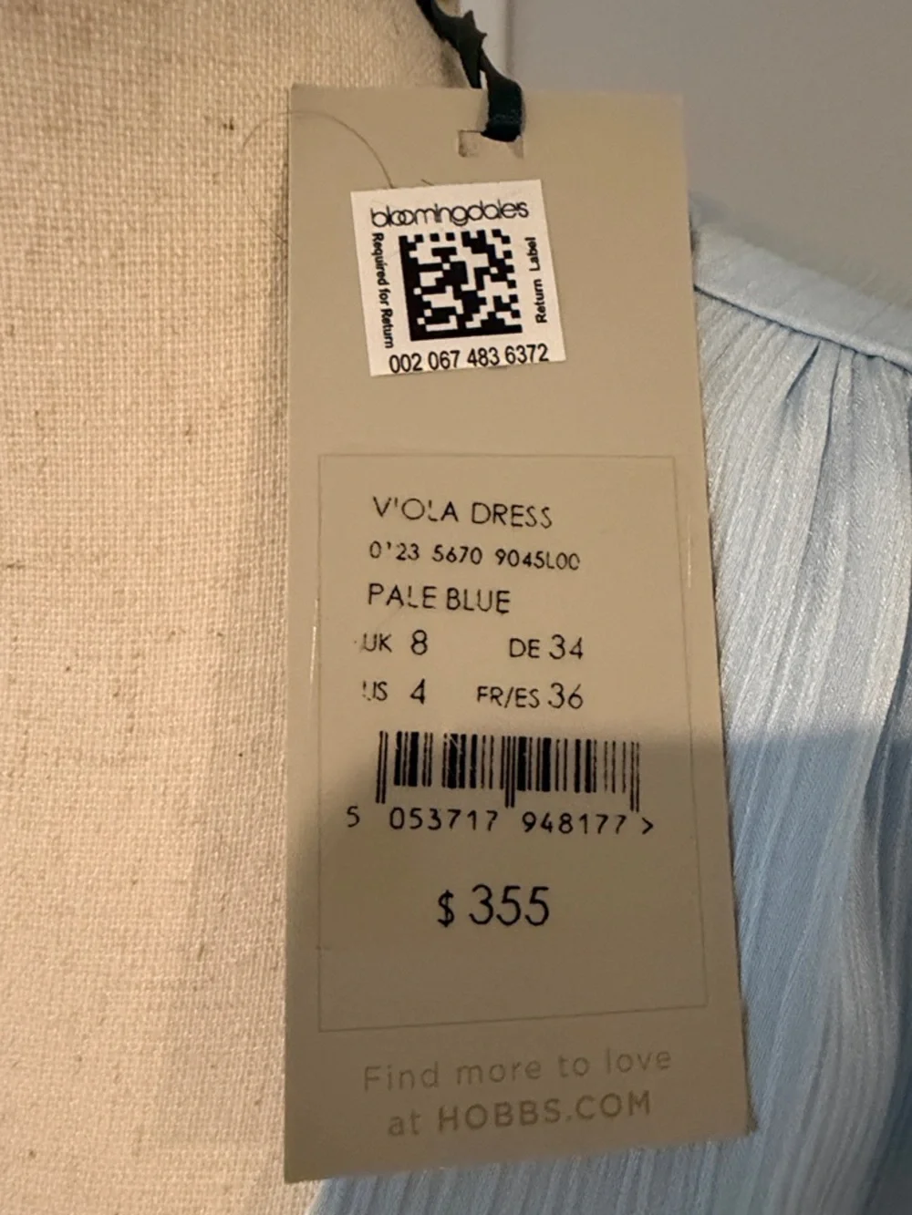 Elegant Light Blue V-Neck Midi Dress - Picture 3 of 4
